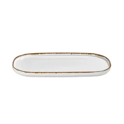 By Bone Helix Gleam Bord Ovaal34 x 23 cm Creme Bruin Porselein 535767