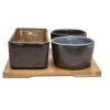 Cosy & Trendy Bolivia Aperoset 4 delig 1 X 17X8.3 - 2 X 9XH5.7CM met Bamboe basis 20X19.7CM 8747092