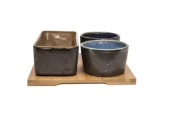 Cosy & Trendy Bolivia Aperoset 4 delig 1 X 17X8.3 - 2 X 9XH5.7CM met Bamboe basis 20X19.7CM 8747092