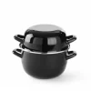 Mosselpan met deksel zwart 2,3L H625002