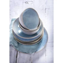 Palmer Light Blue Sea Kom 15 cm 80 cl Wit Blauw Stoneware 528405