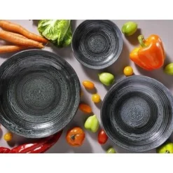 Palmer Metallic Zilver Diep bord 26cm Coupe Stoneware 532408