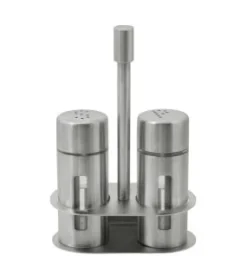 Peper-en zoutstel inox met venster 12460
