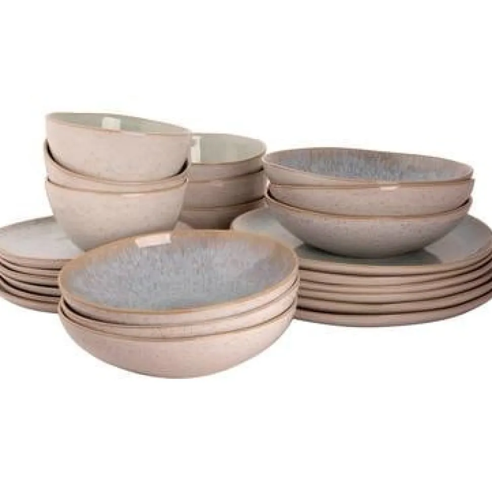 Serviesset Palmer Light Blue Sea 24-delig (6 personen) Blauw Stoneware