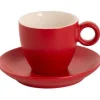 Set 6 Maastricht Porselein Bart Mat Kop & schotel 17 cl 13,5 cm Rood 532683+532686