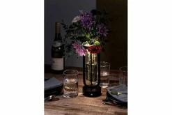 Tafellamp vaas voor bloemen Securit Florence zwart LPFLBL