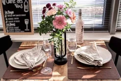 Tafellamp vaas voor bloemen Securit Florence zwart LPFLBL